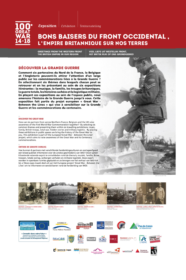 Affiche de l'exposition Great War "Bons baisers du Front Occidental"