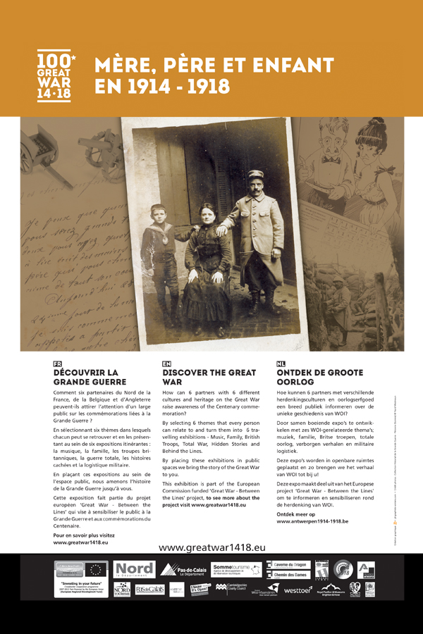 Affiche de l'exposition Great War "Mère, père et enfant en 1914-1918"
