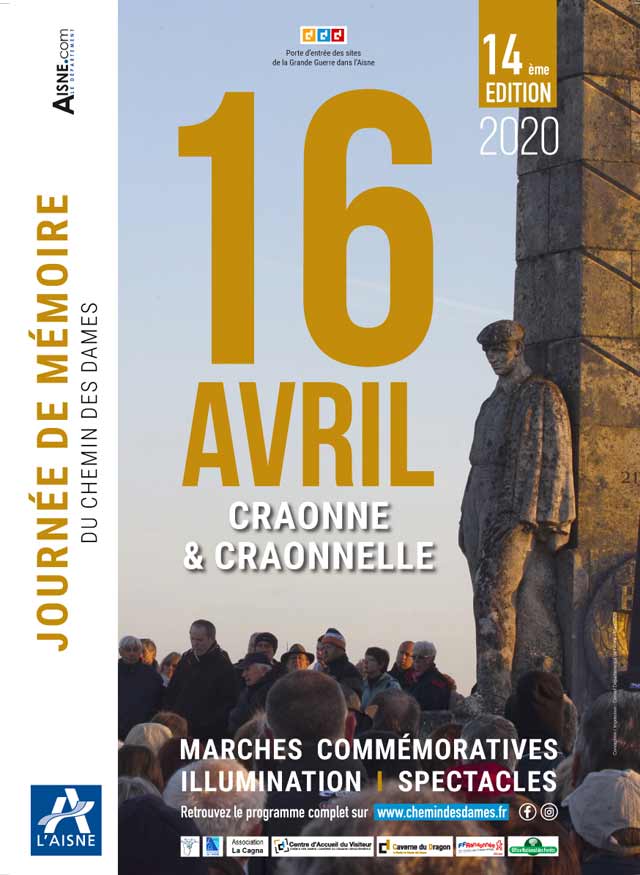 Affiche, 16 avril 2020 "Journée de mémoire du Chemin des Dames"