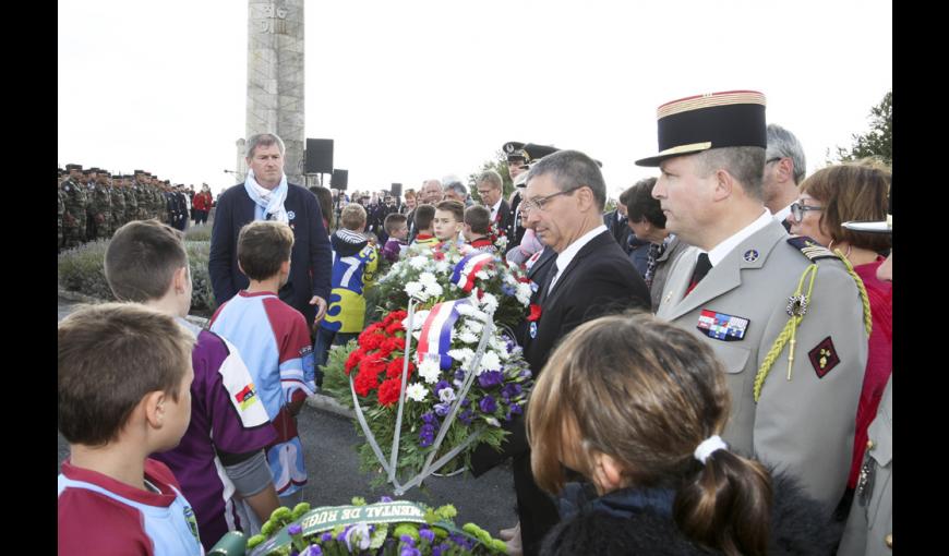 Inauguration du Mémorial international aux joueurs de rugby morts durant la Grande Guerre : "Rubans de la Mémoire", le 16 septembre 2017